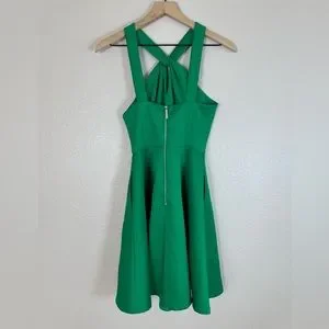 Ted Baker London | Dresses | Ted Baker London Freeda Twistneck Skater Dress  Green Halter Dress Size | Poshmark